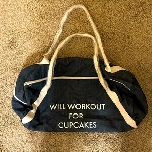 “WILL WORKOUT FOR CUPCAKES” Jean Gym Bag